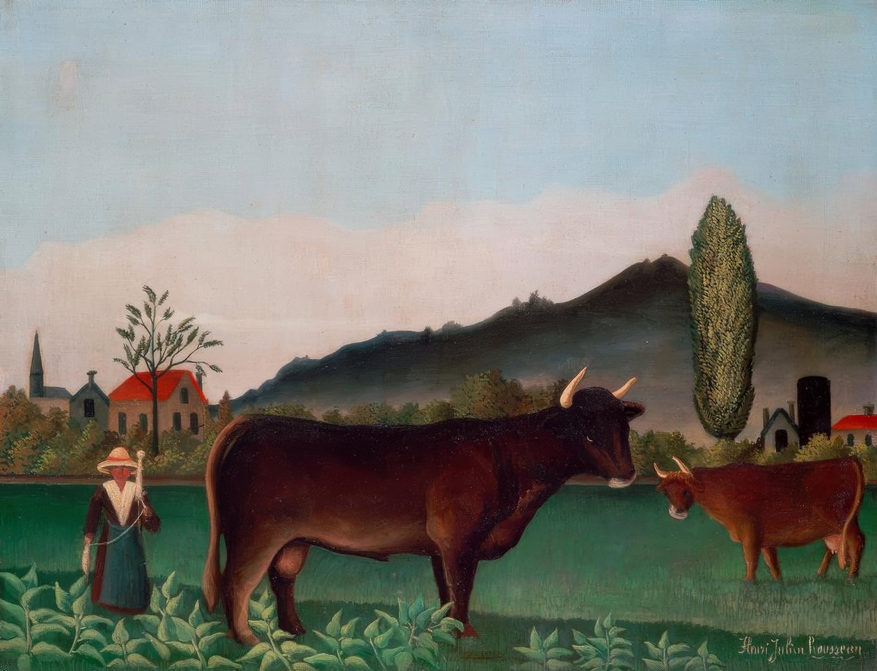 Landschaft mit Kühen von Henri Rousseau
