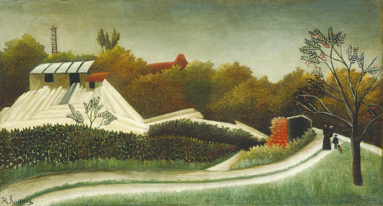 Sägewerk, Vororte von Paris von Henri Rousseau