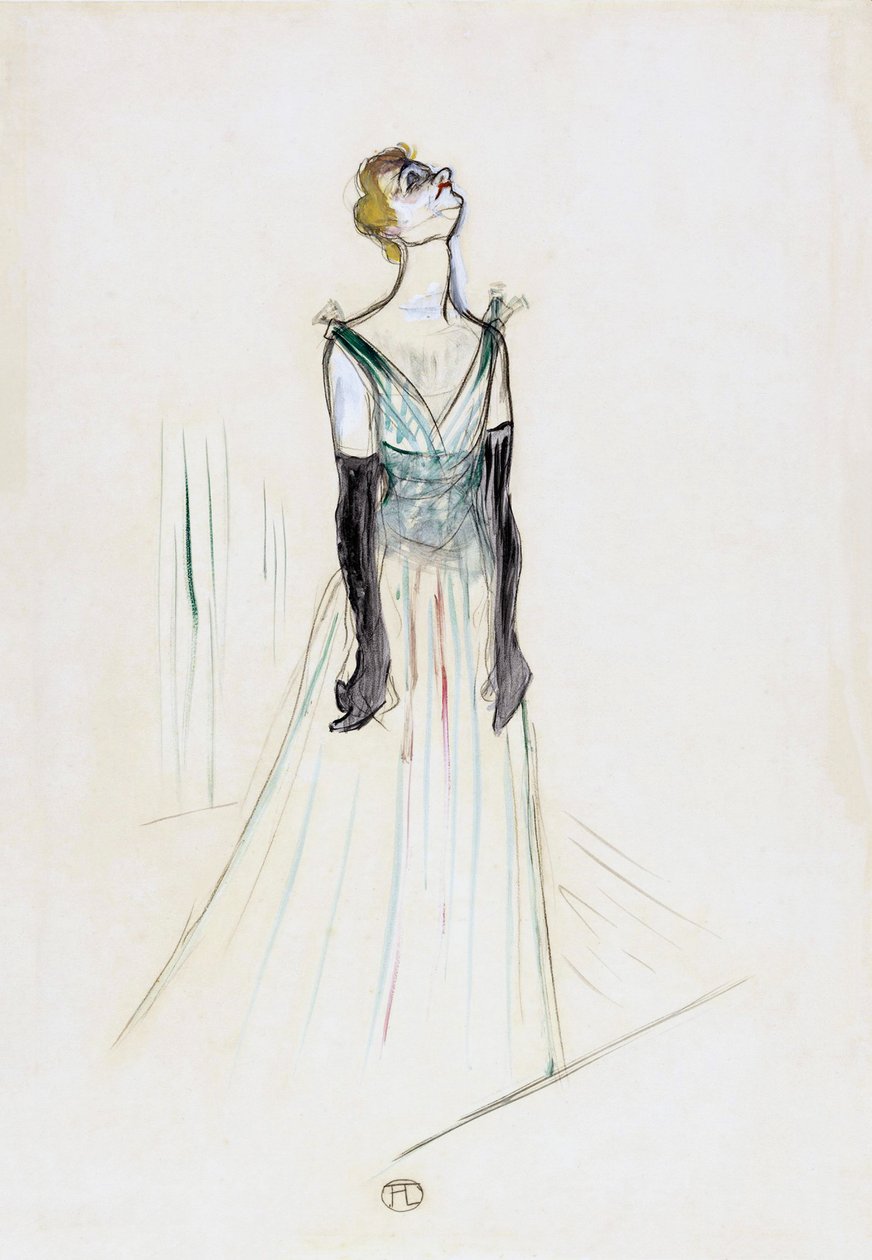 Yvette Guilbert. Porträt. von Henri de Toulouse Lautrec