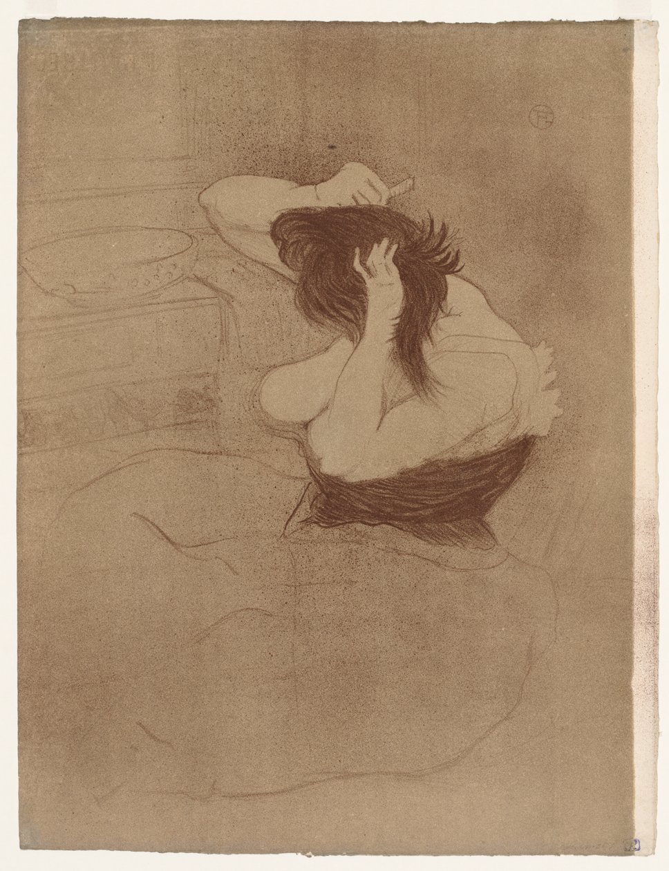 Elles: Frau kämmt ihr Haar von Henri de Toulouse Lautrec