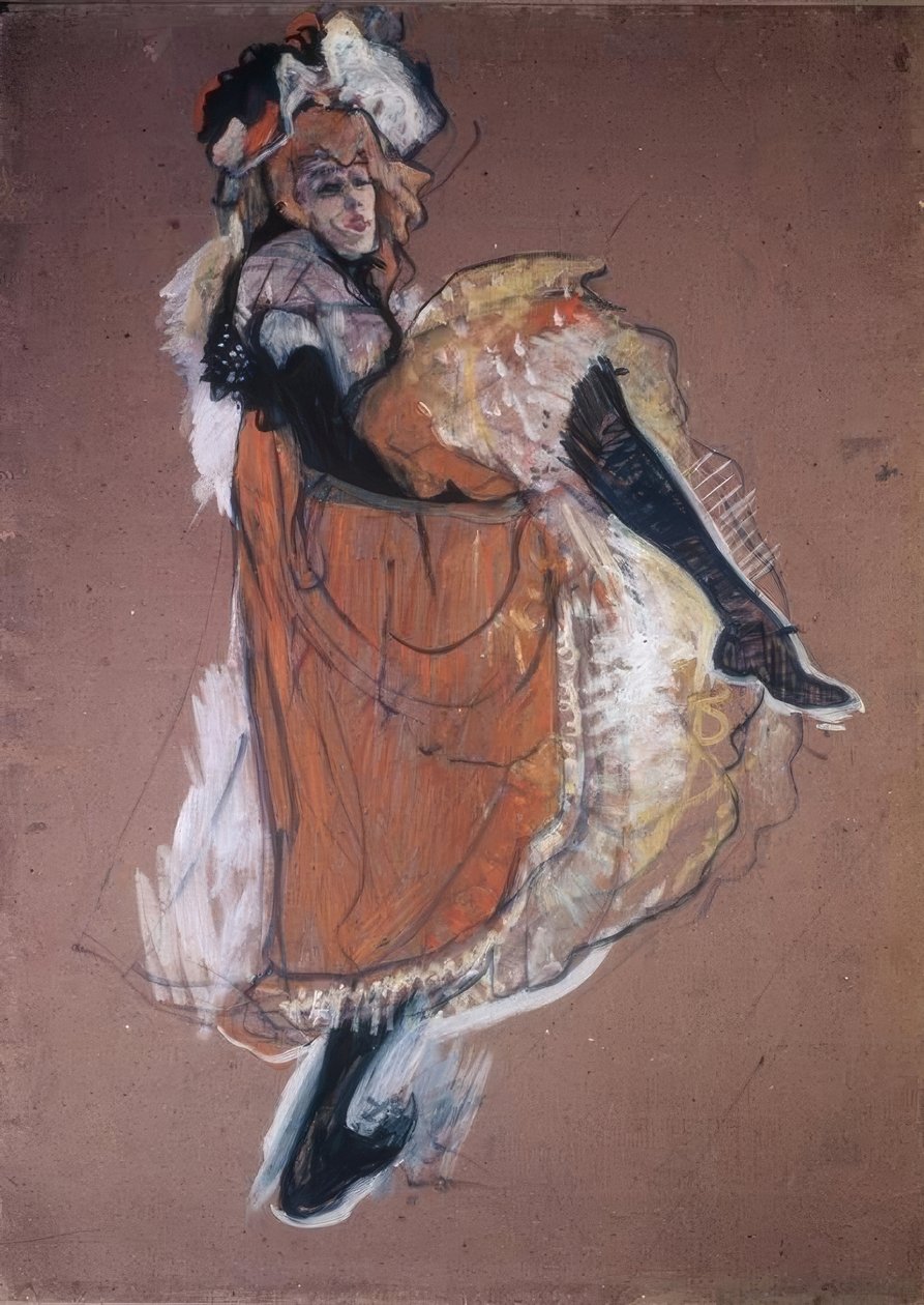 Jane Avril tanzend von Henri de Toulouse Lautrec