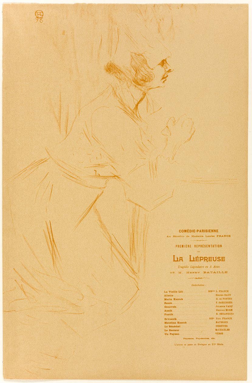 Programm für La Lépreuse von Henri de Toulouse Lautrec