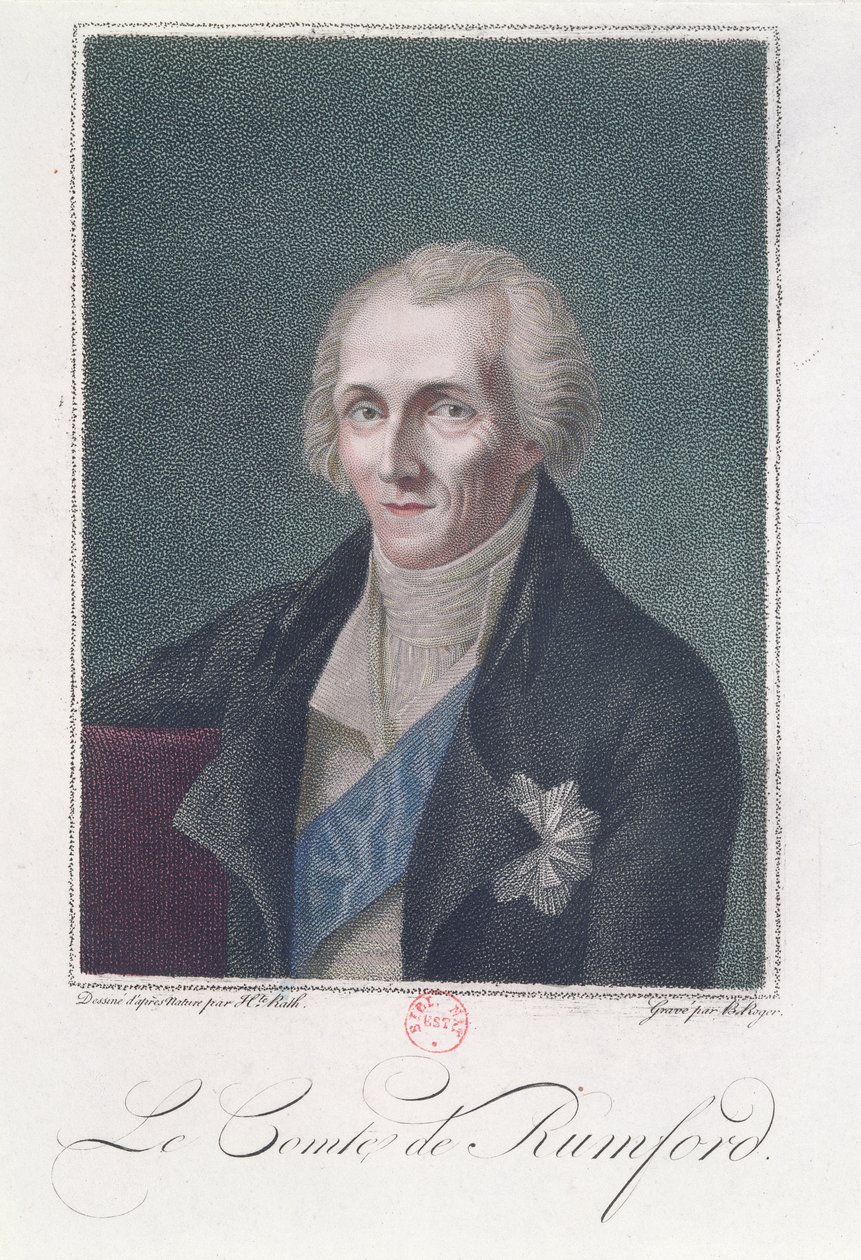 Benjamin Thompson (1753-1814) Graf Rumford, graviert von B. Roger von Henriette Rath