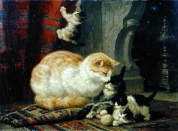 Kätzchen beim Spielen von Henriette Gertruide Knip