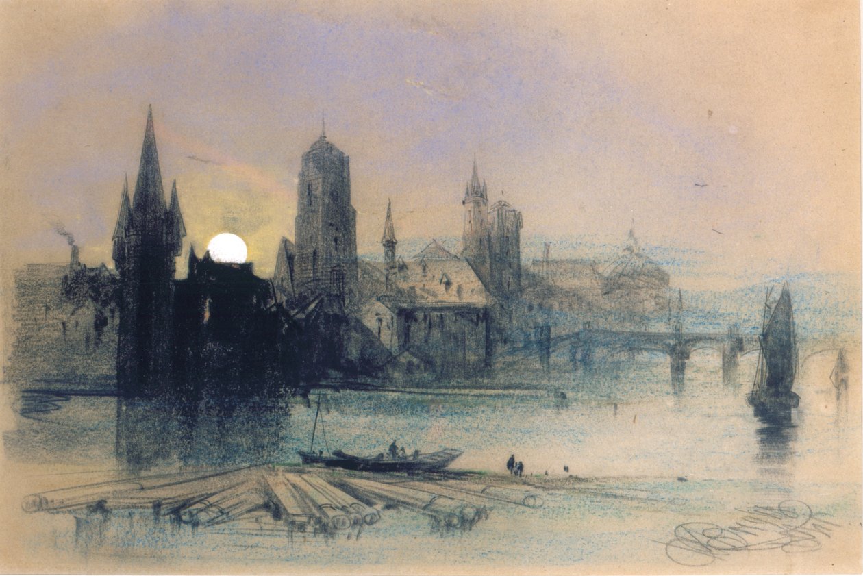 Brügge bei Mondschein von Henry Bright