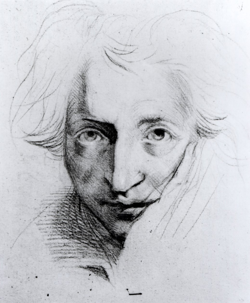 Selbstporträt (schwarze Kreide auf Papier) von Johann Heinrich Füssli