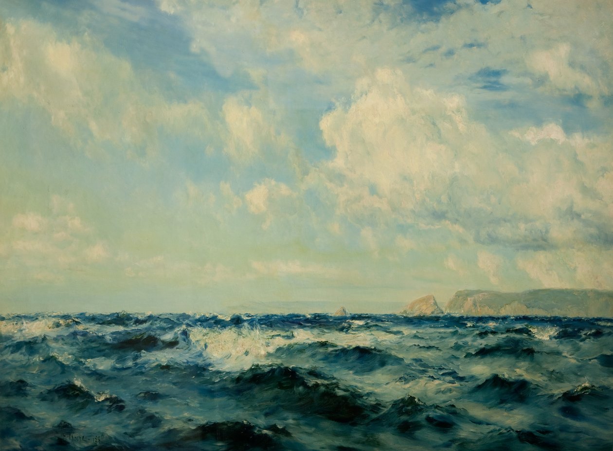 Ein windiger Tag vor der Isle of Wight, 1890 von Henry Moore