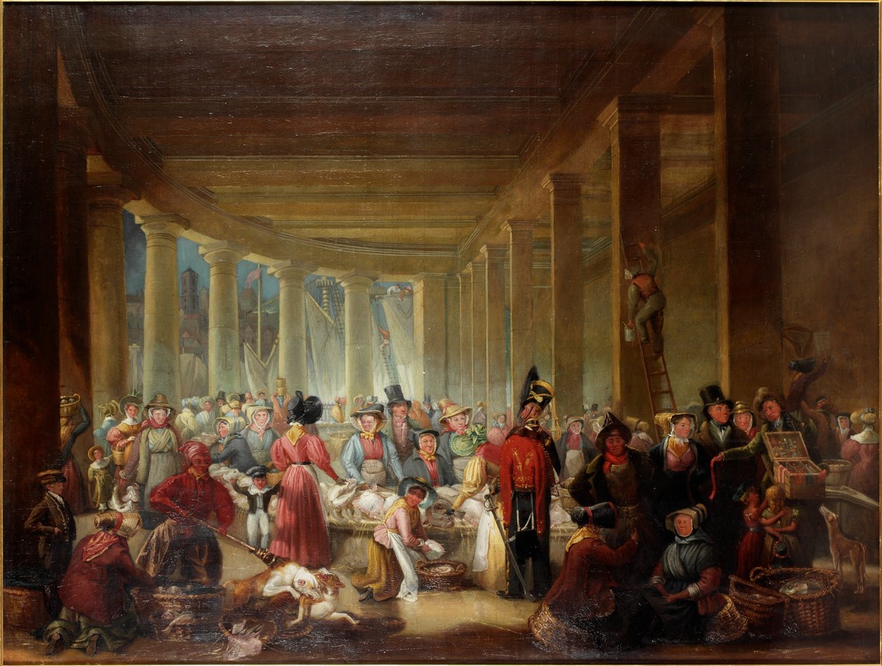 Der Alte Fischmarkt, Sandhill, Newcastle upon Tyne, ca. 1826-30 von Henry Perlee Parker