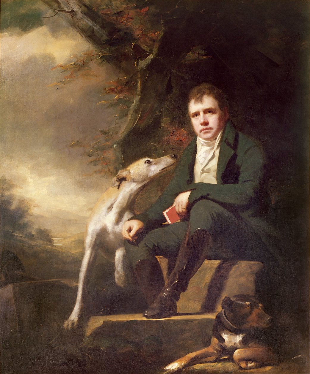 Porträt von Sir Walter Scott und seinen Hunden von Henry Raeburn