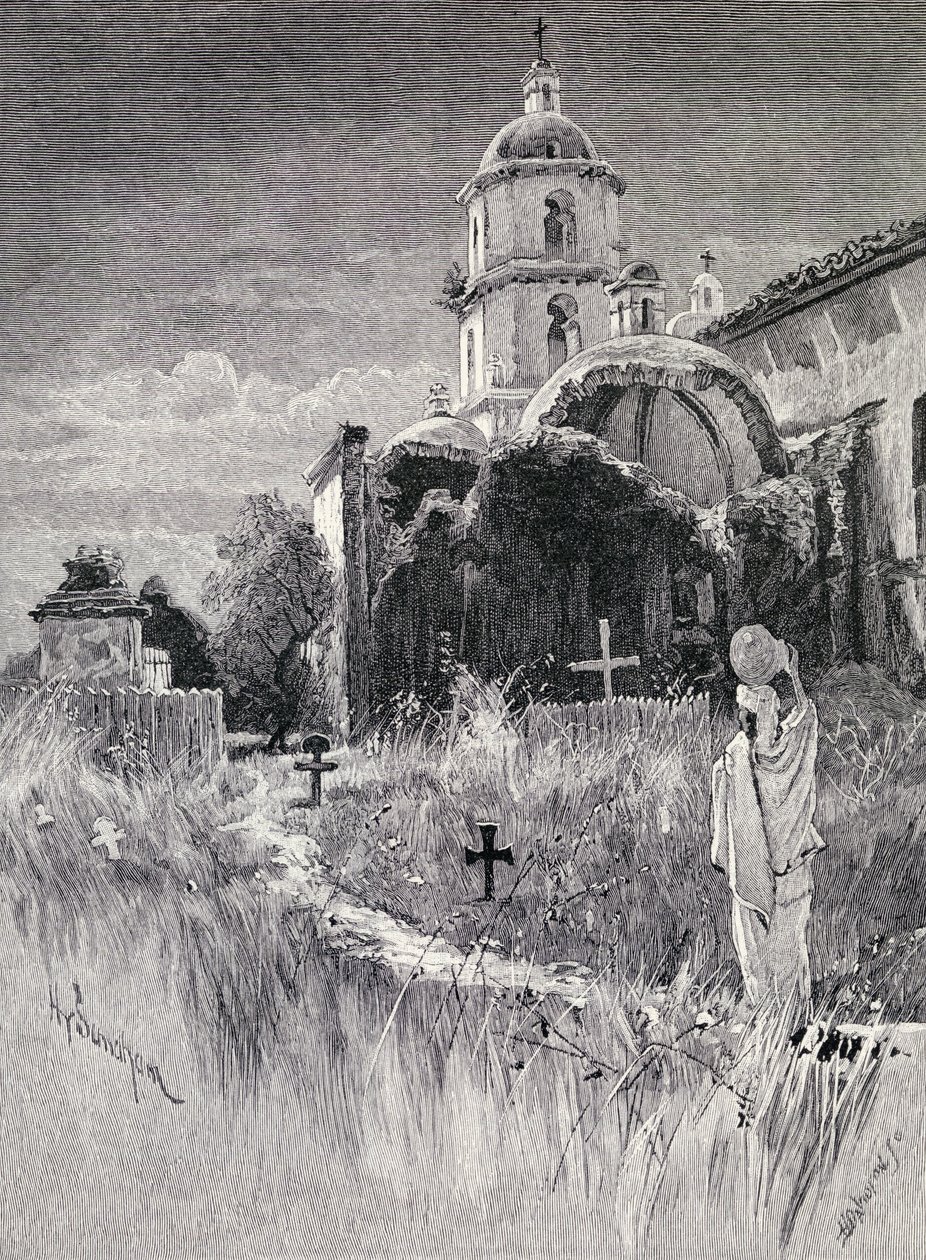 Friedhof und Mission, San Luis Rey de Francia, Kalifornien, aus 