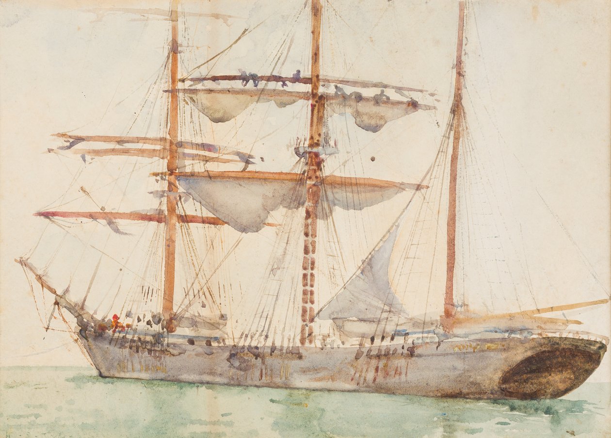 Bark auf Reede von Henry Scott Tuke