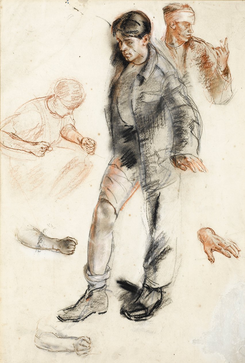 Studie für eine fortgeschrittene Ankleidestelle in Frankreich, 1918 von Henry Tonks