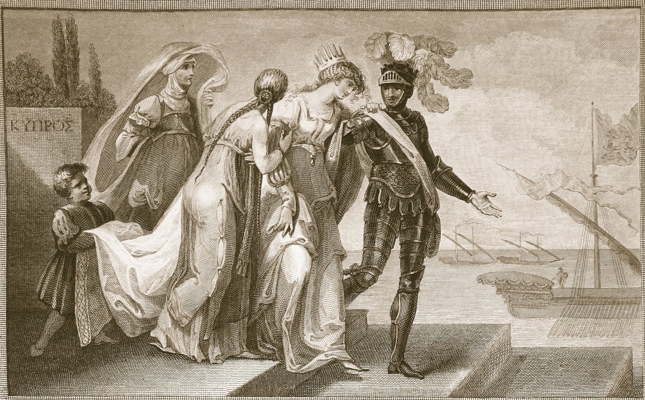 Richard I verlässt Zypern, graviert von J. Fittler, Illustration aus David Humes 