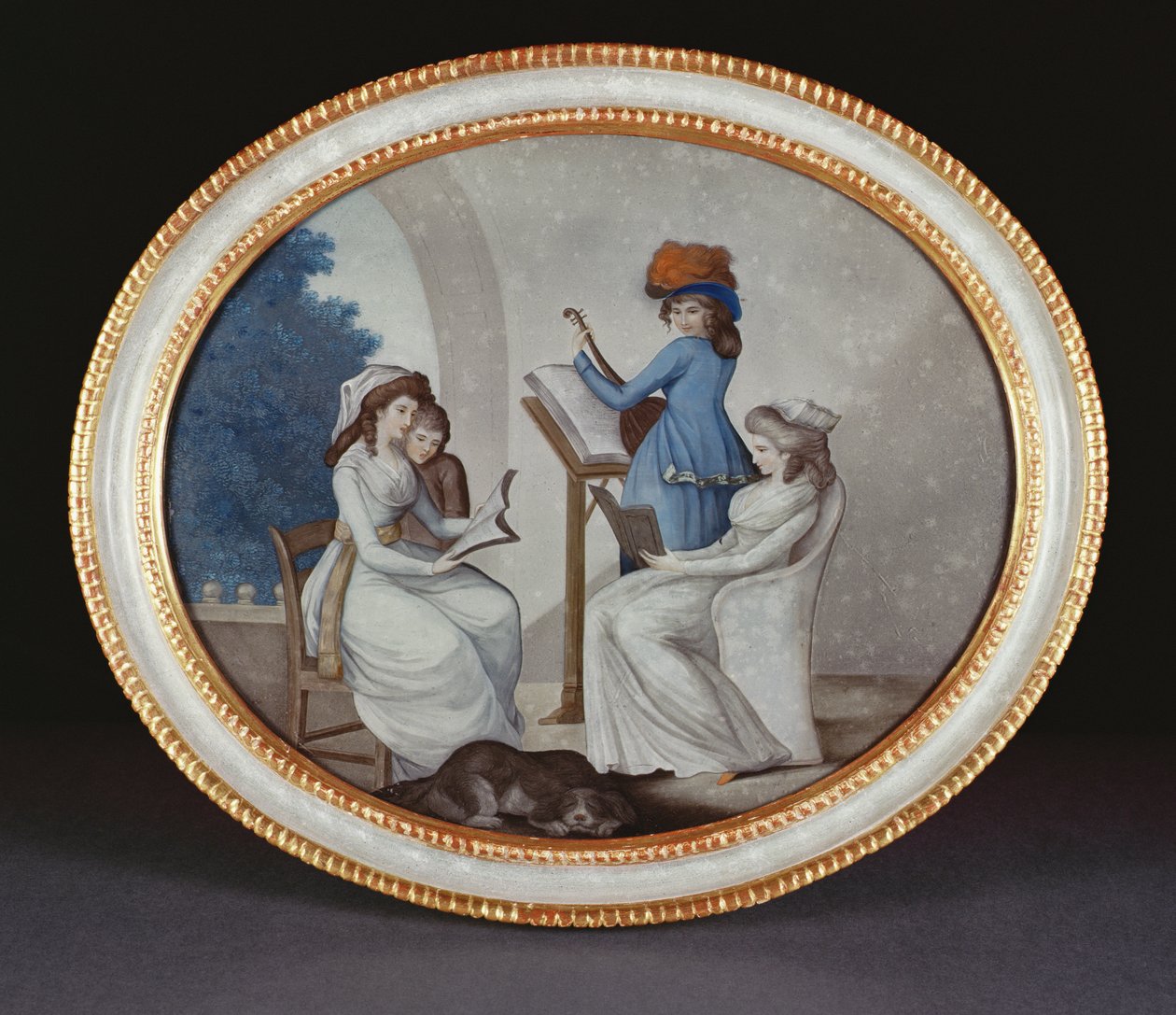Eine Hinterglasmalerei zeigt Musikerinnen, Qianlong-Periode (1736-95) ca. 1790 von Henry W. Banbury
