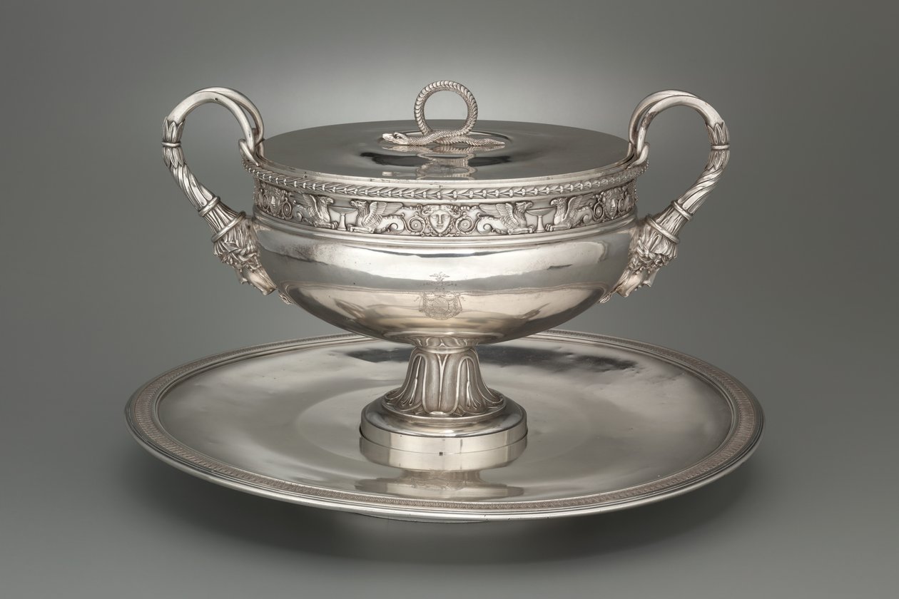 Gedeckte Terrine mit Tablett, 1798-1809 von Henry Auguste