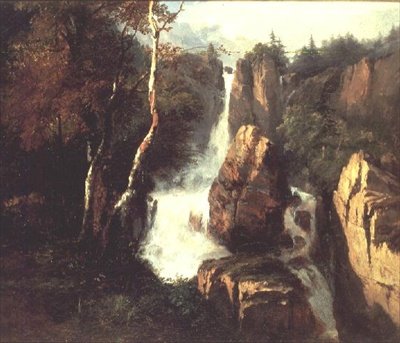 Ein alpiner Wasserfall von Henry Bright