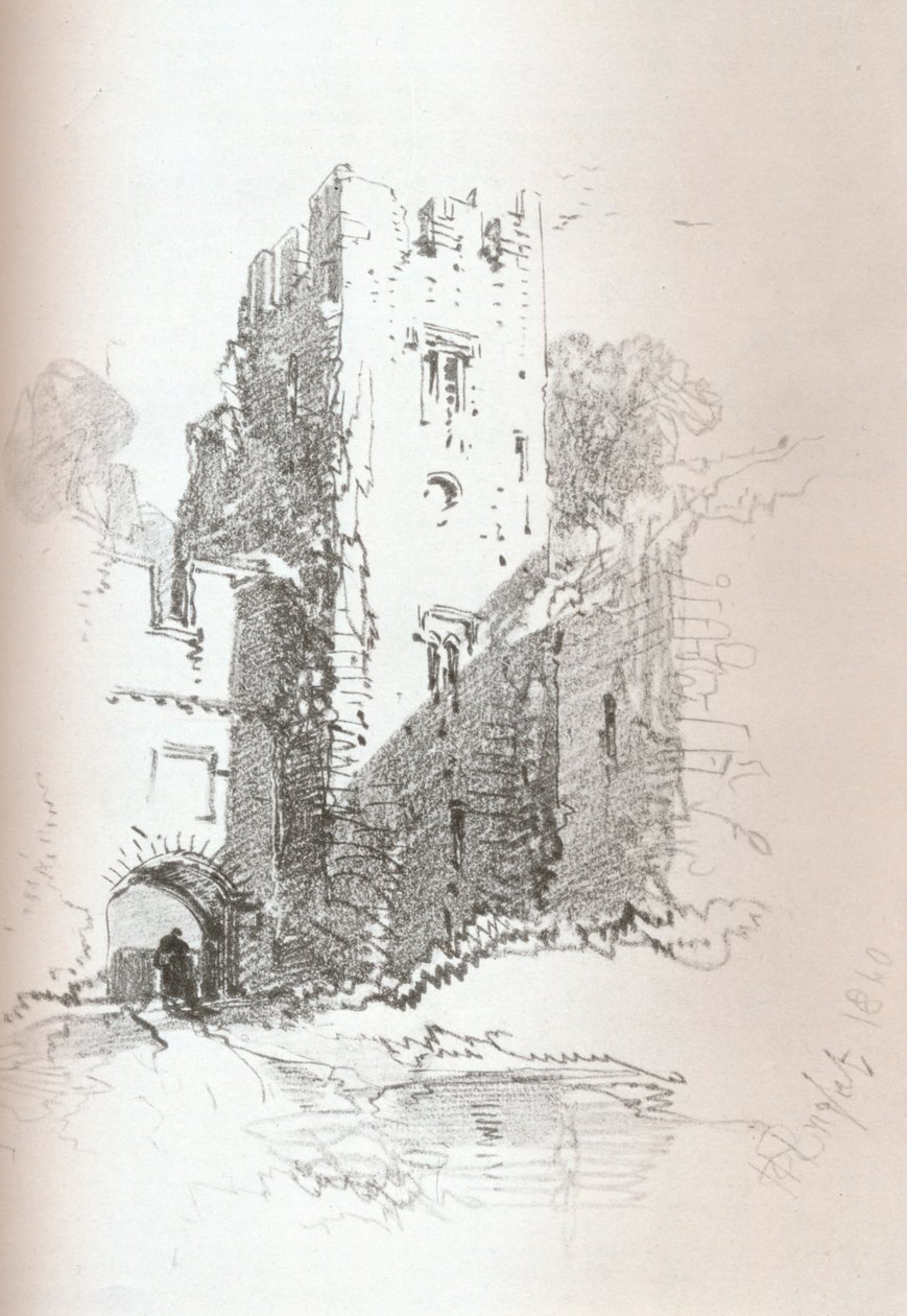Crookston Castle, in der Nähe von Paisley, 1840 von Henry Bright