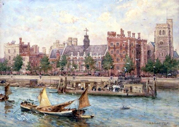 Lambeth Palace von der Brücke von Henry Edward Tidmarsh
