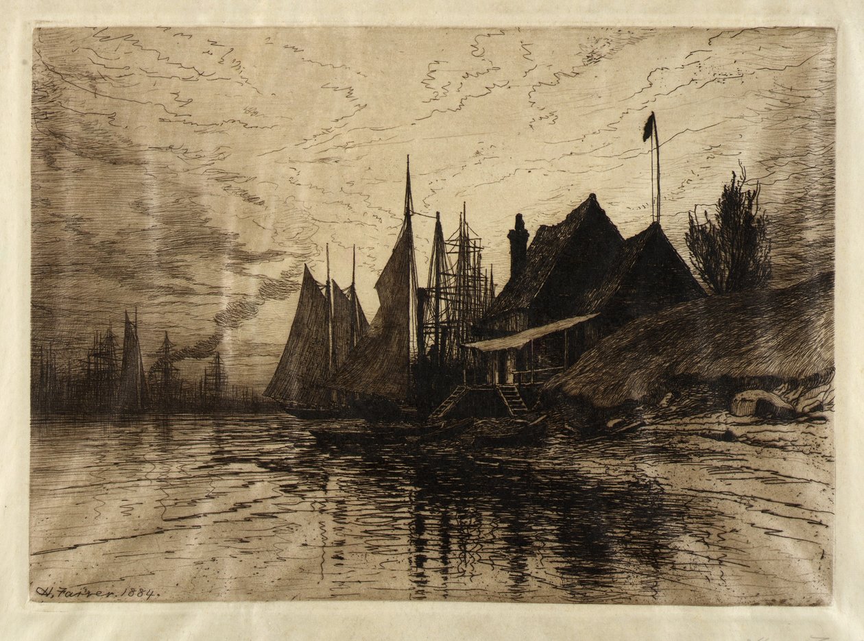 Abend, New Yorker Hafen von Henry Farrer