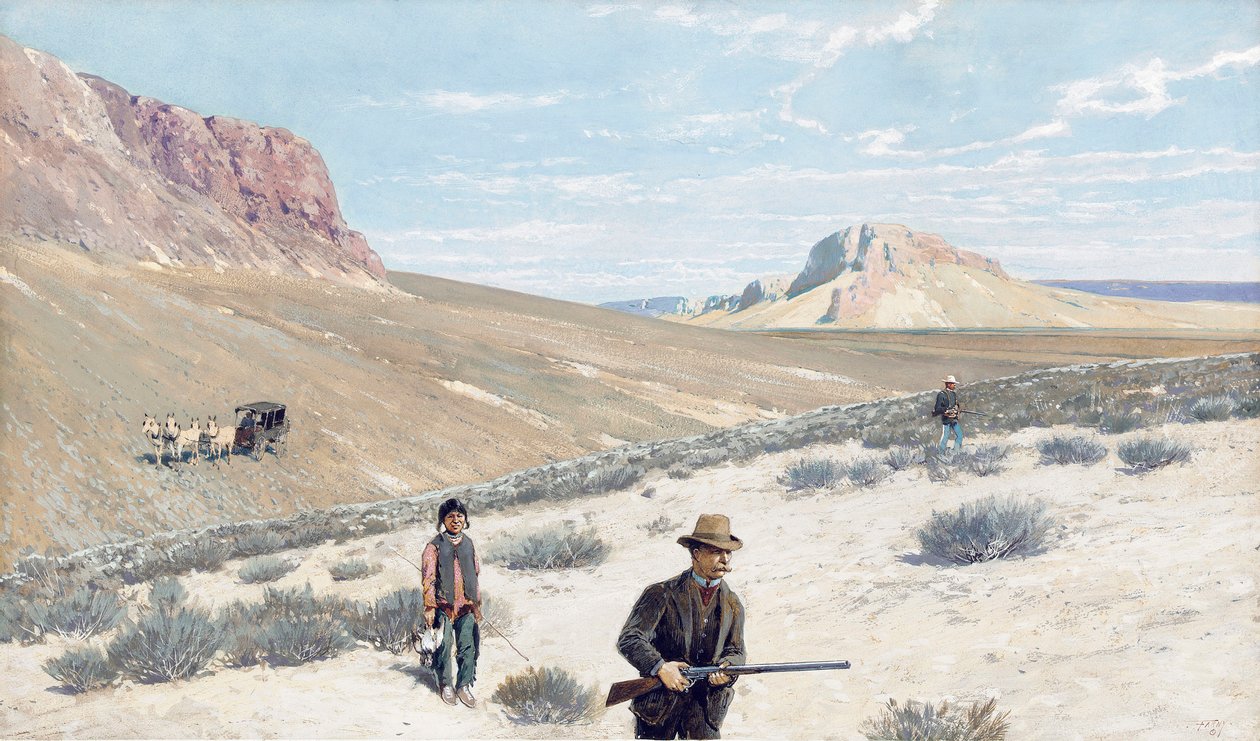 Theodore Roosevelt "Sage Grouse Shooting" von Henry Francois Farny