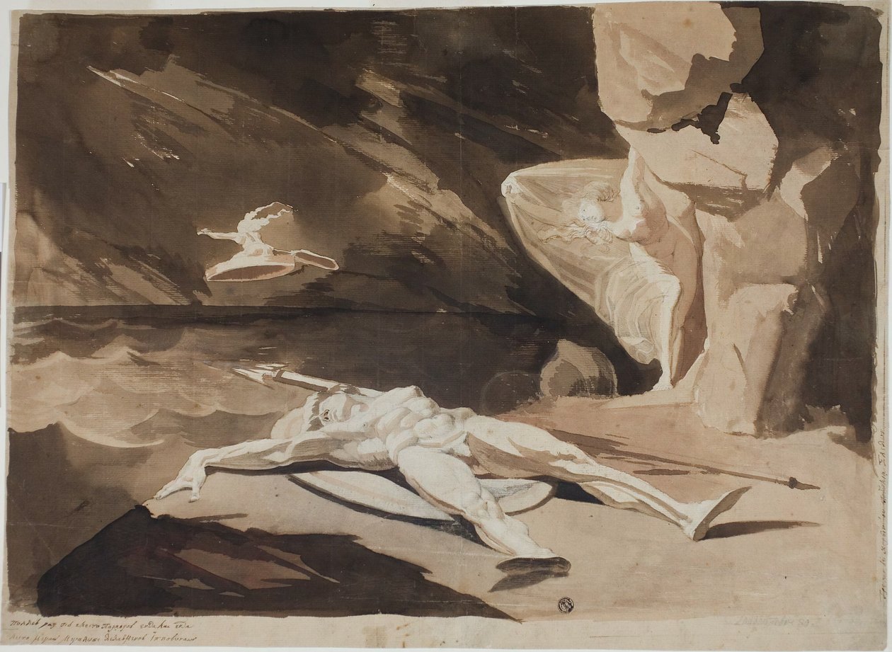 Thetis trauert um den Körper von Achilles von Johann Heinrich Füssli