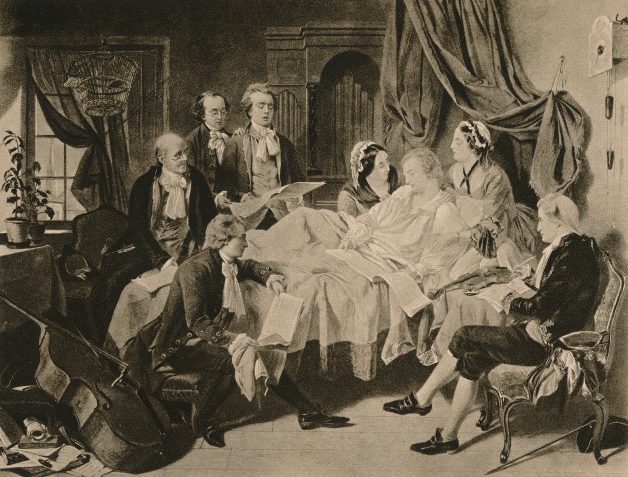 Das Sterbebett von Mozart, 1910 von Henry Nelson O