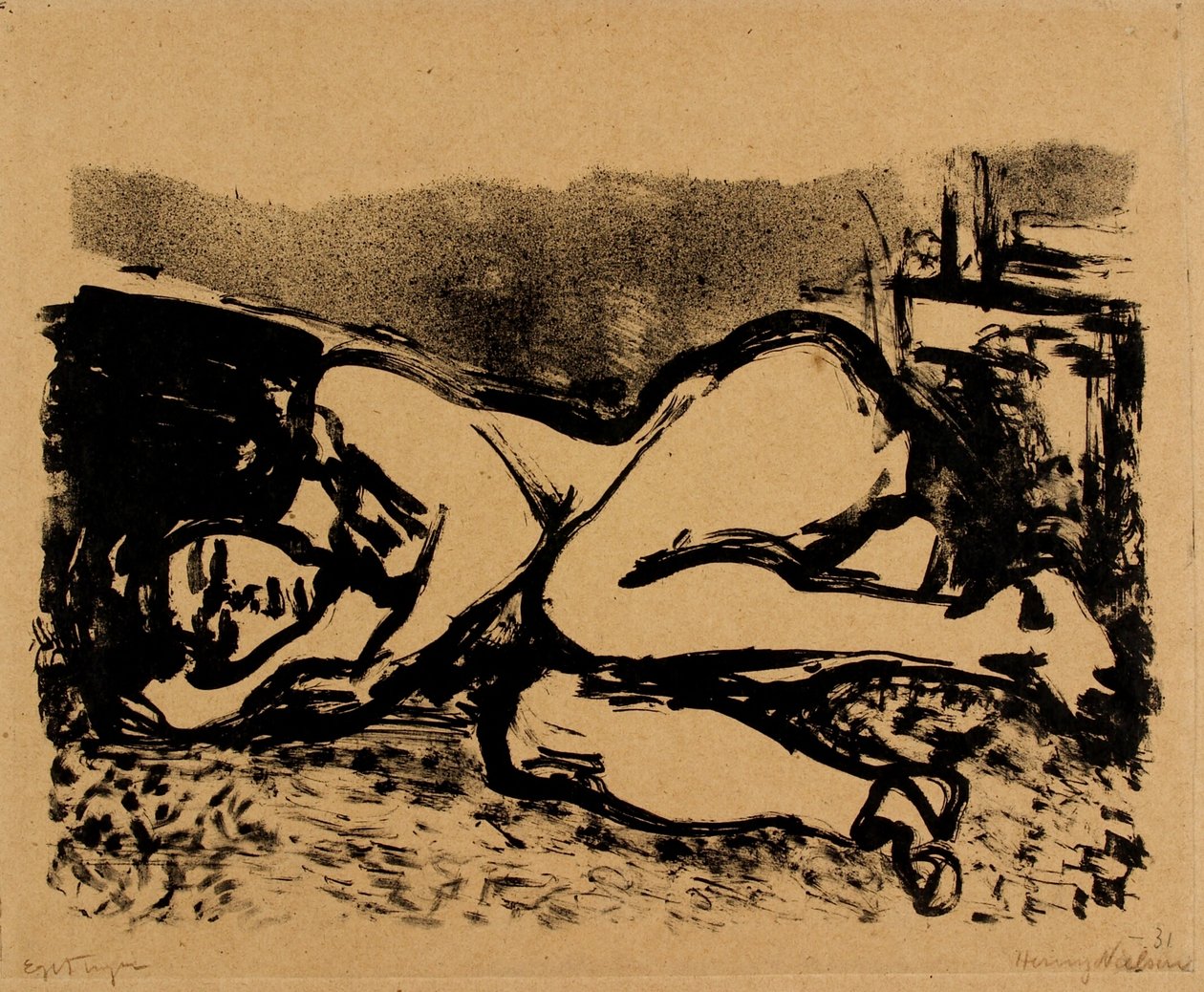 Liegendes weibliches Modell von Henry Nielsen