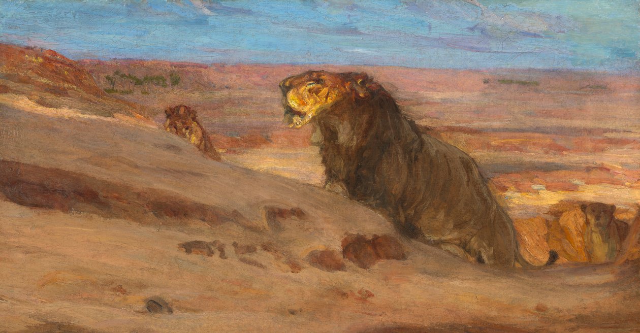 Löwen in der Wüste, ca. 1897-1900 von Henry Ossawa Tanner