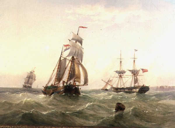 Schiffe vor einer Küste von Henry Redmore