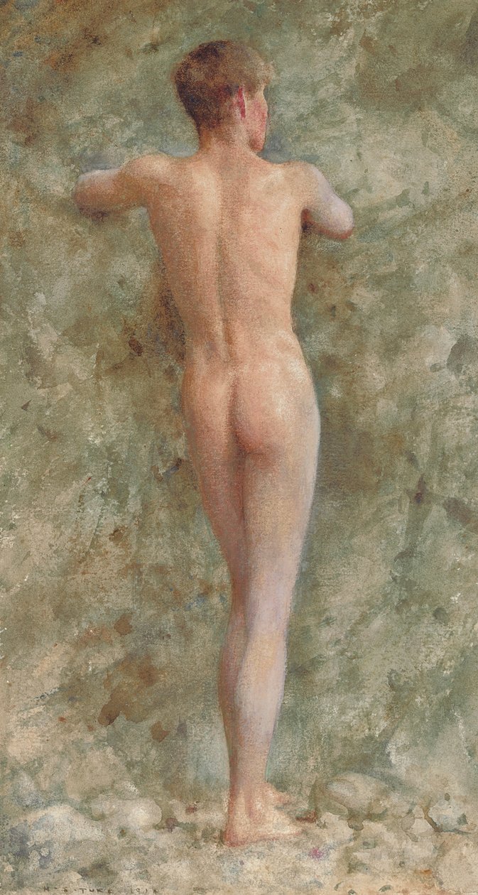 Stehender männlicher Akt von Henry Scott Tuke