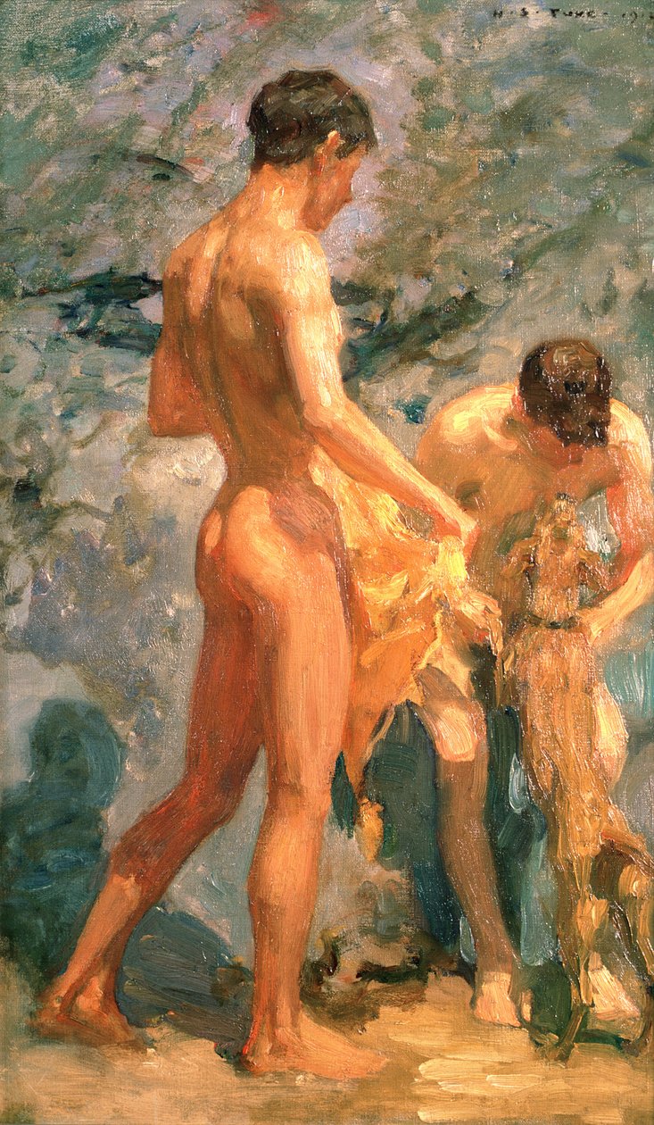 Jungen beim Baden, 1912 von Henry Scott Tuke