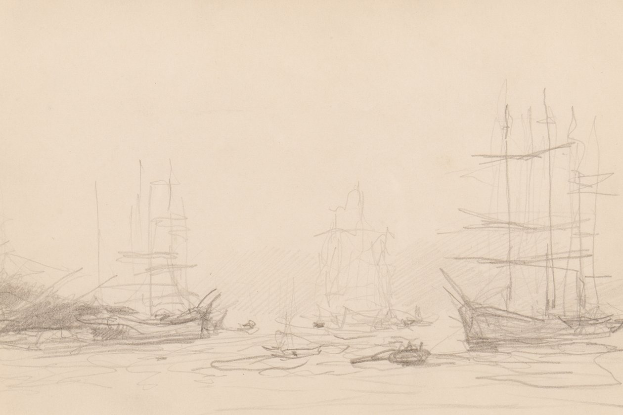 Schiffe im Hafen von Falmouth von Henry Scott Tuke