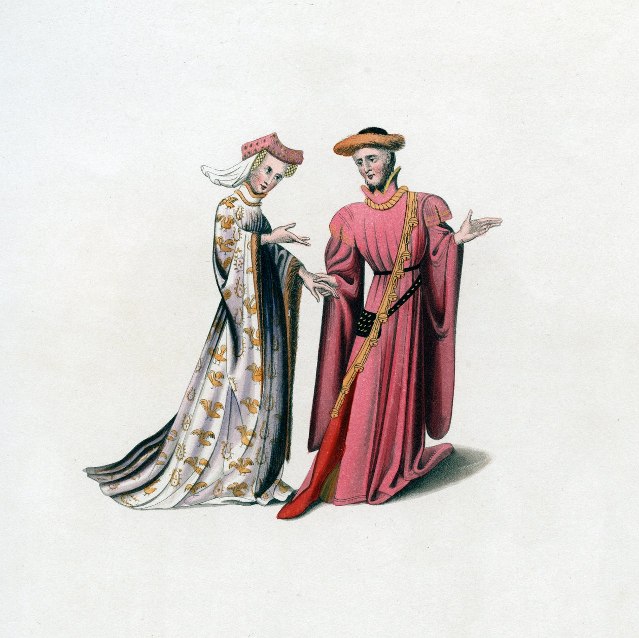 Hofkleidung, 14. Jahrhundert, 1843 von Henry Shaw