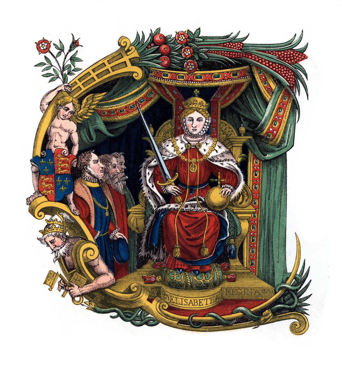 Initialbuchstabe C, 1563, 1843 von Henry Shaw