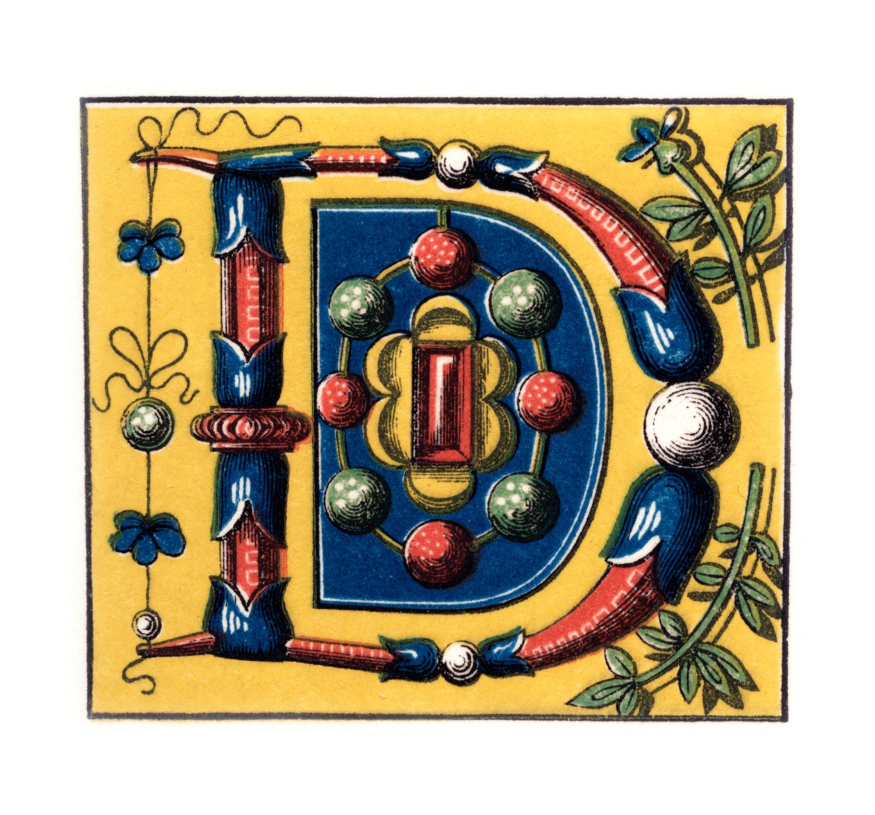Initialbuchstabe D, 15. Jahrhundert, 1843 von Henry Shaw