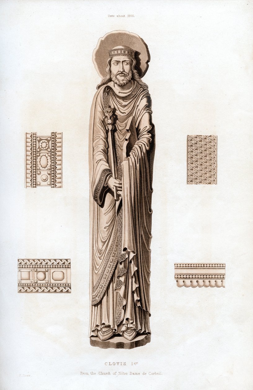 König Chlodwig I., ca. 1100, 1843 von Henry Shaw