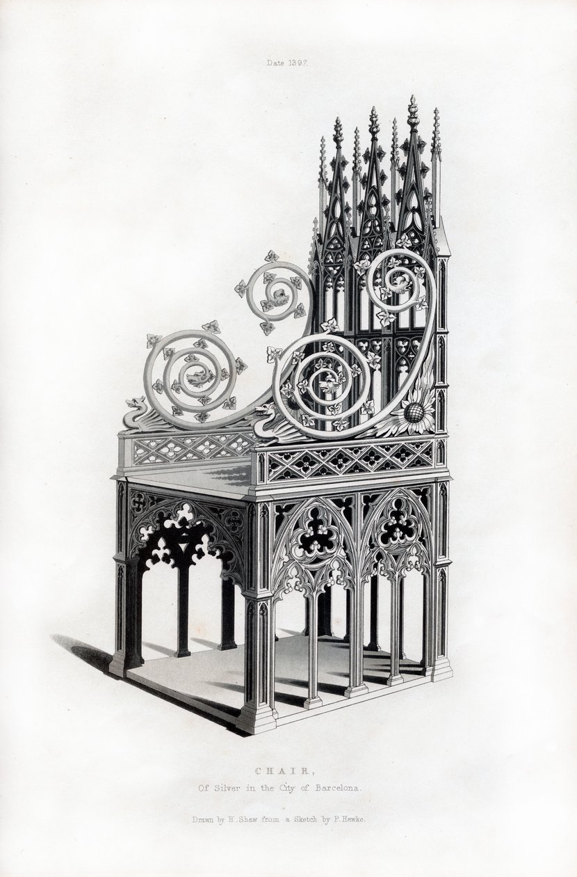 Massiver Silbertrohn, 1397, 1843 von Henry Shaw