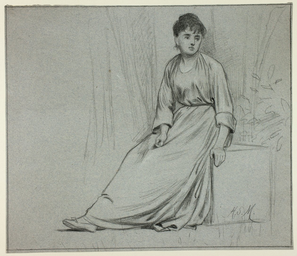 Sitzende Frau nach rechts gewandt von Henry Stacy Marks