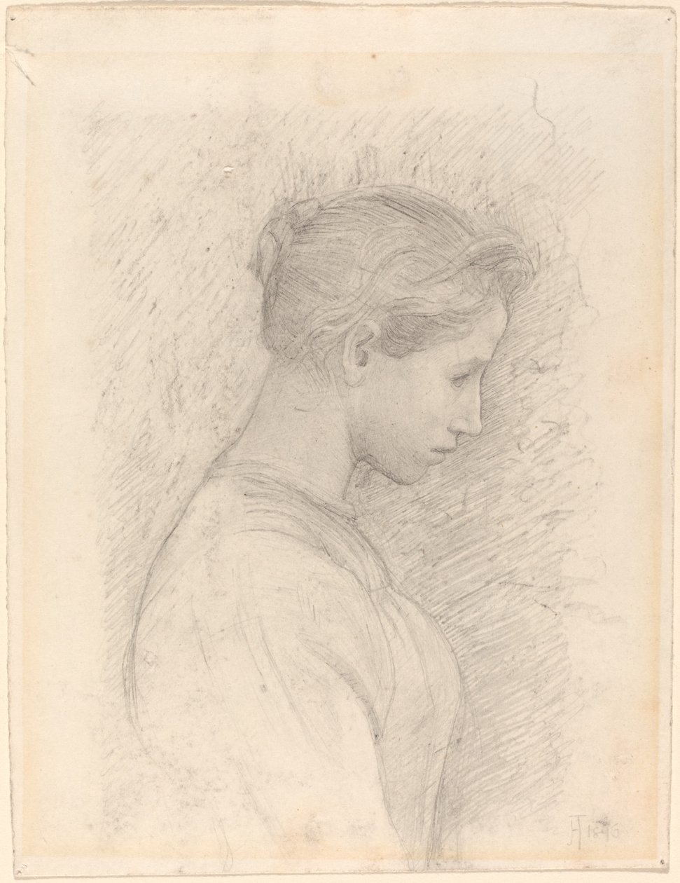 Eine junge Frau im Profil von Henry Tonks