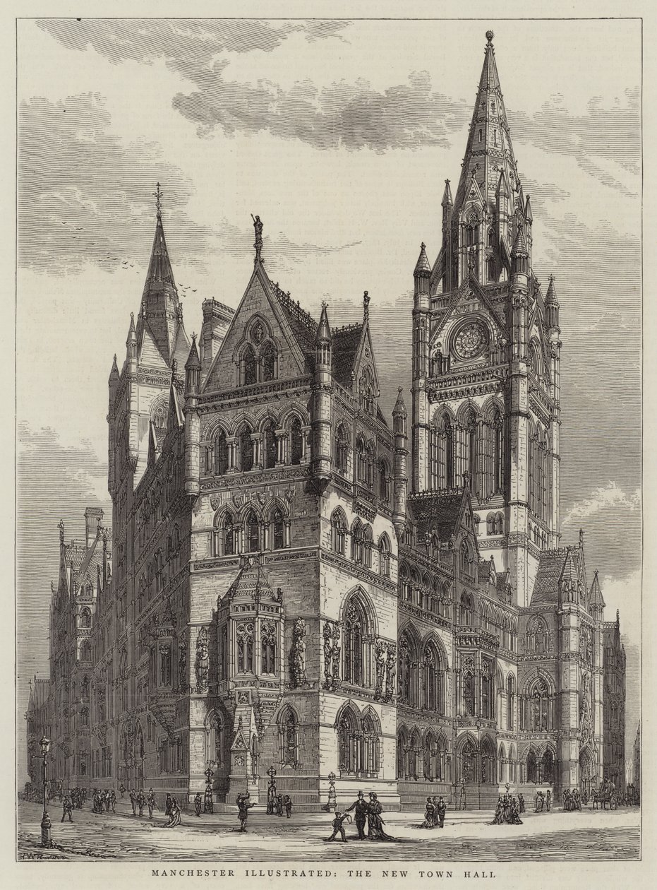 Manchester Illustrated, das neue Rathaus von Henry William Brewer