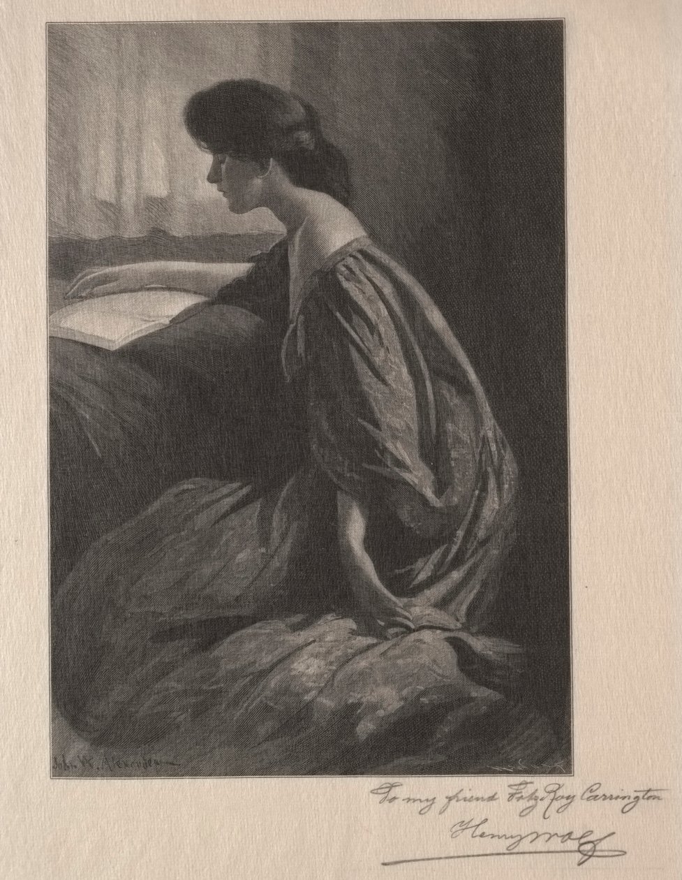 Mädchen liest am Fenster von Henry Wolf