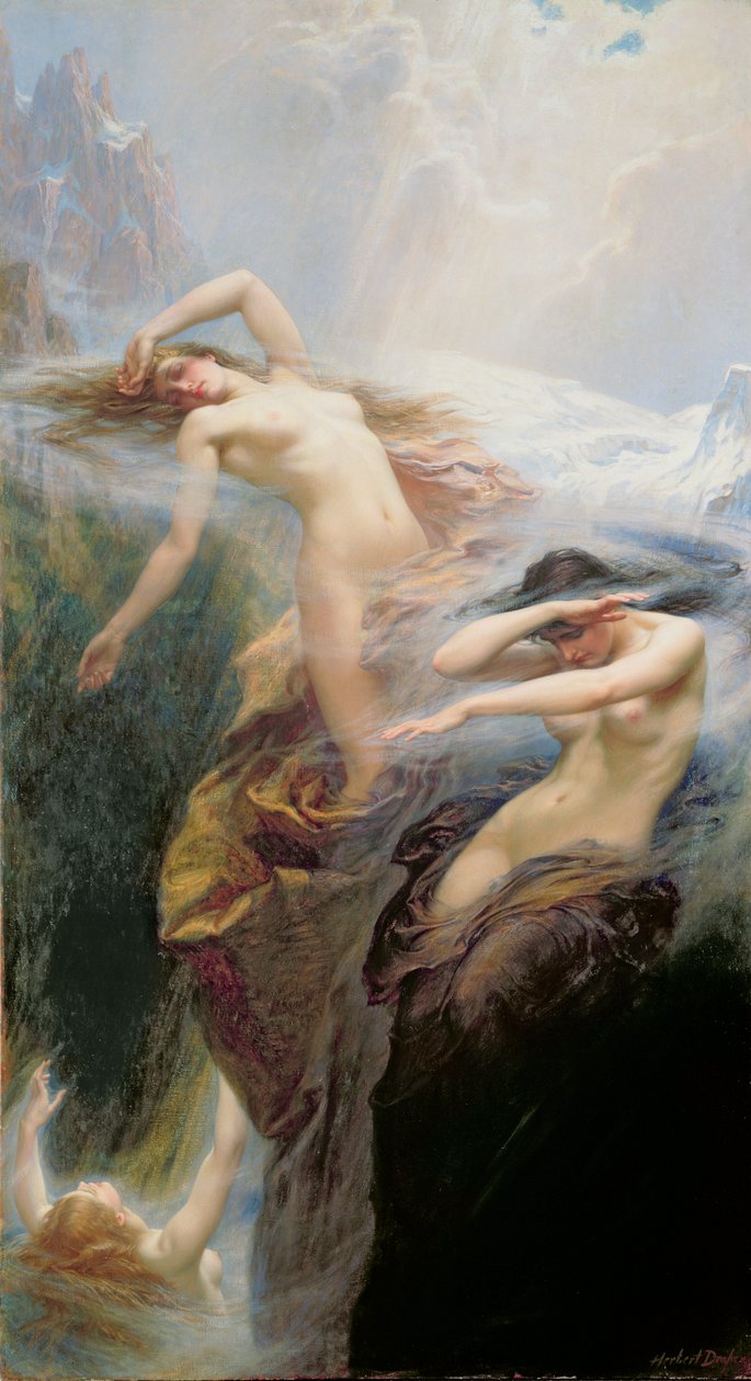 Die Bergnebel oder, Clyties des Nebels, 1912 von Herbert James Draper