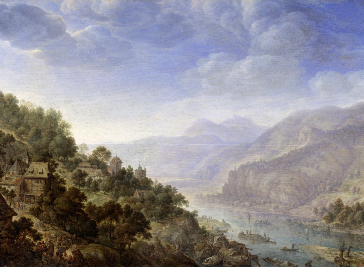 Blick auf den Rhein von Herman Saftleven