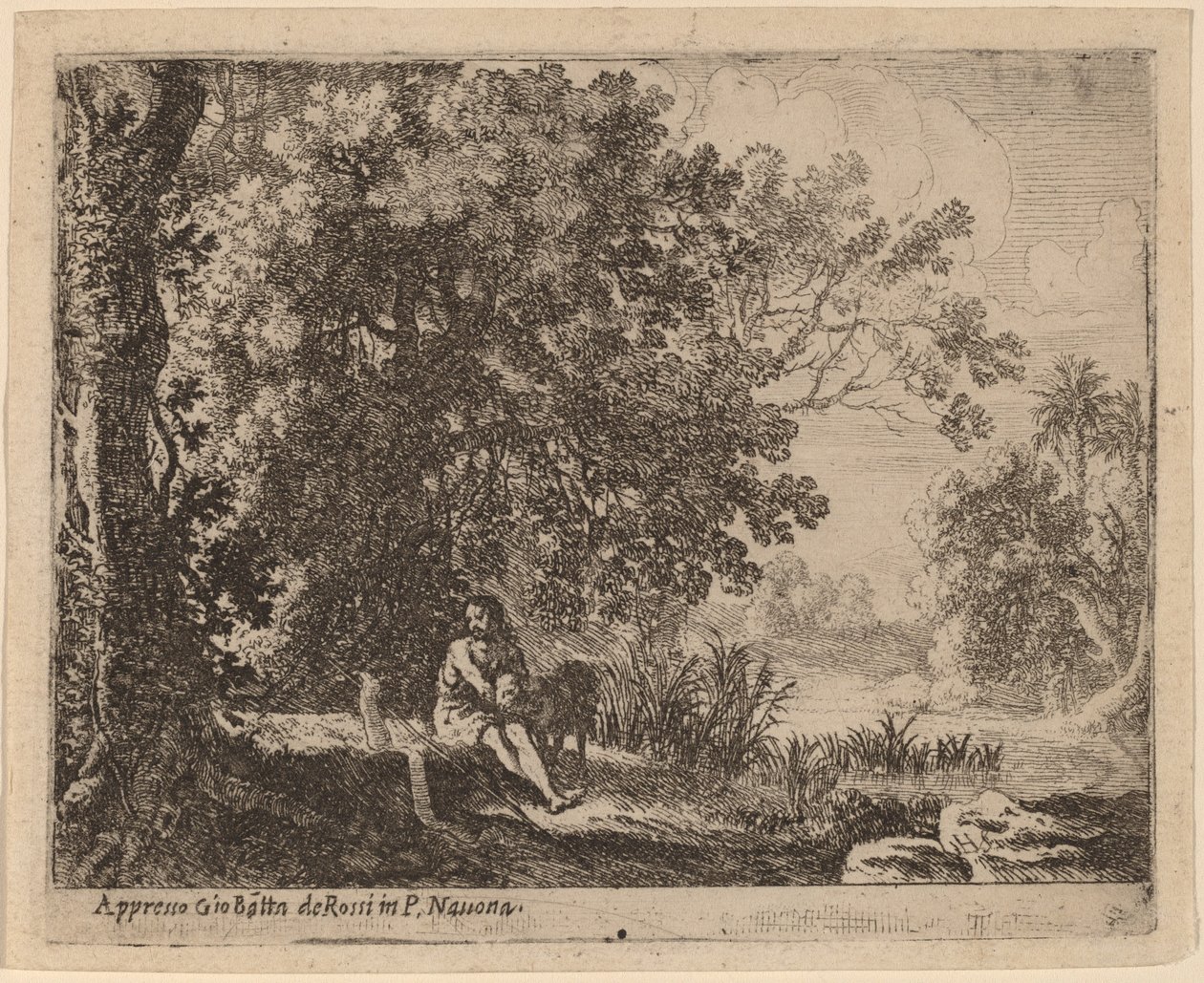 Johannes der Täufer in der Wüste von Herman van Swanevelt