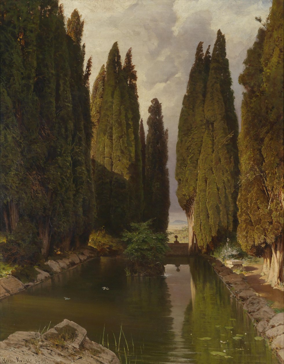 Park bei Rom, Blick auf die Albaner Berge von Hermann August Krüger