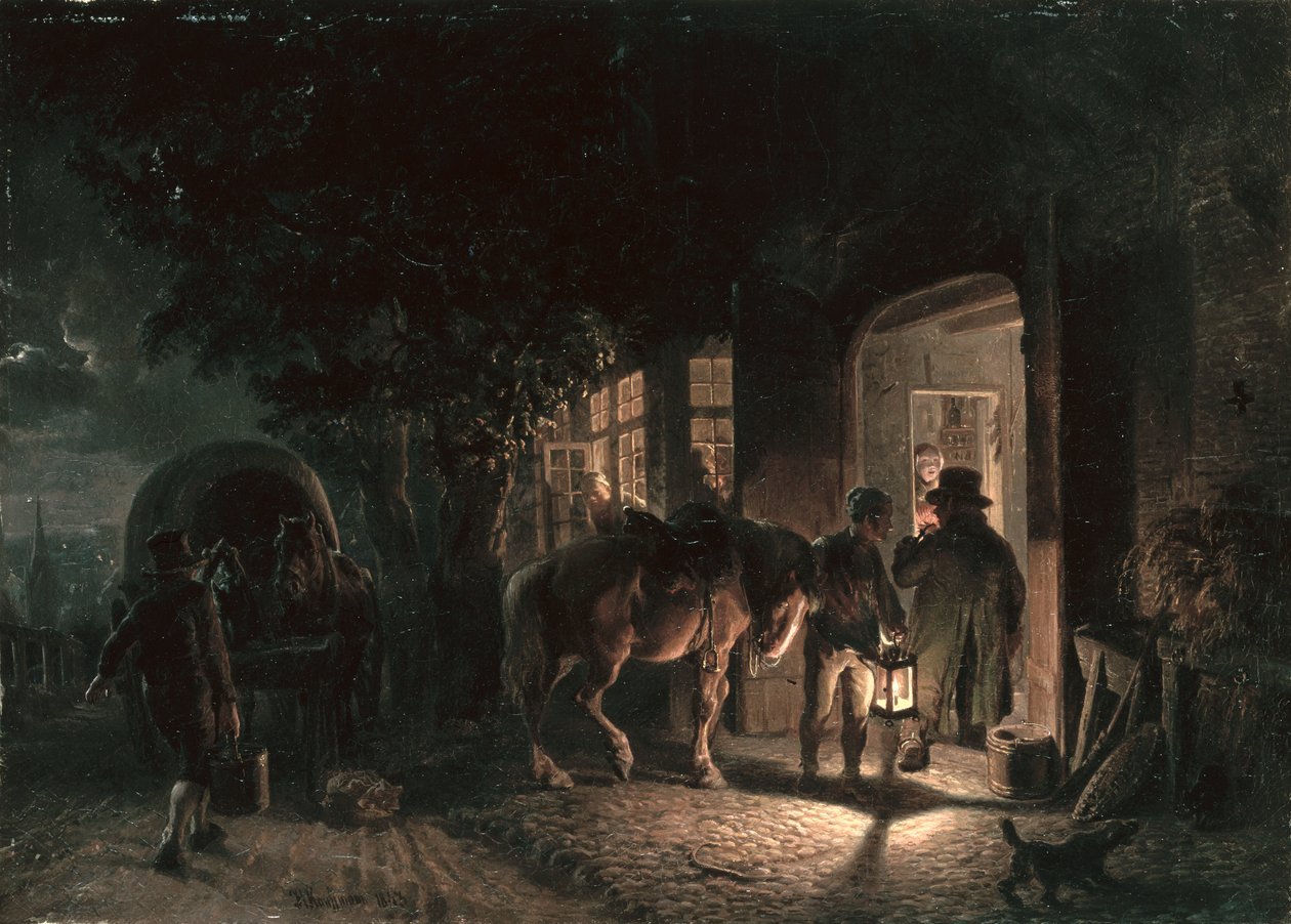 Vor dem Pub von Hermann Kauffmann