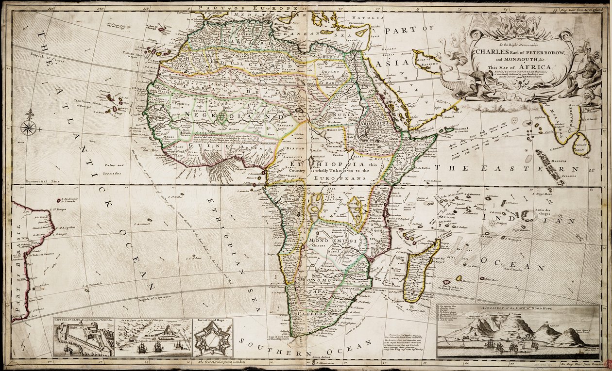 Karte von Afrika, ca. 1715 von Hermann Moll