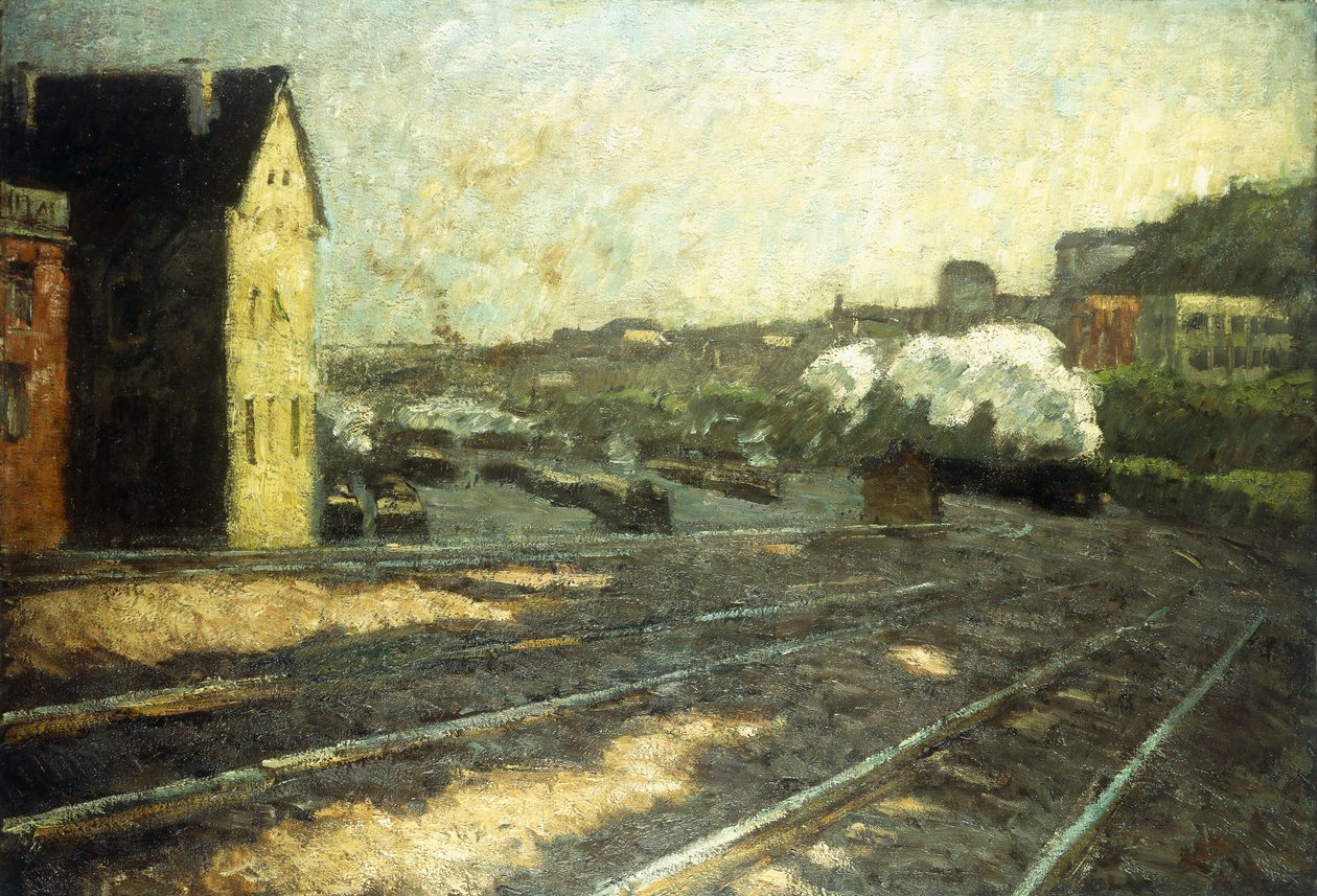 Einfahrt in den Bahnhof von Hermann Pleuer