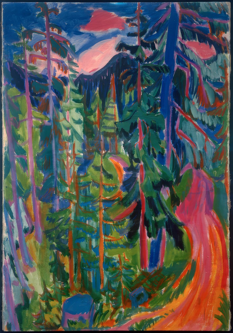 Waldlandschaft bei Davos von Hermann Scherer