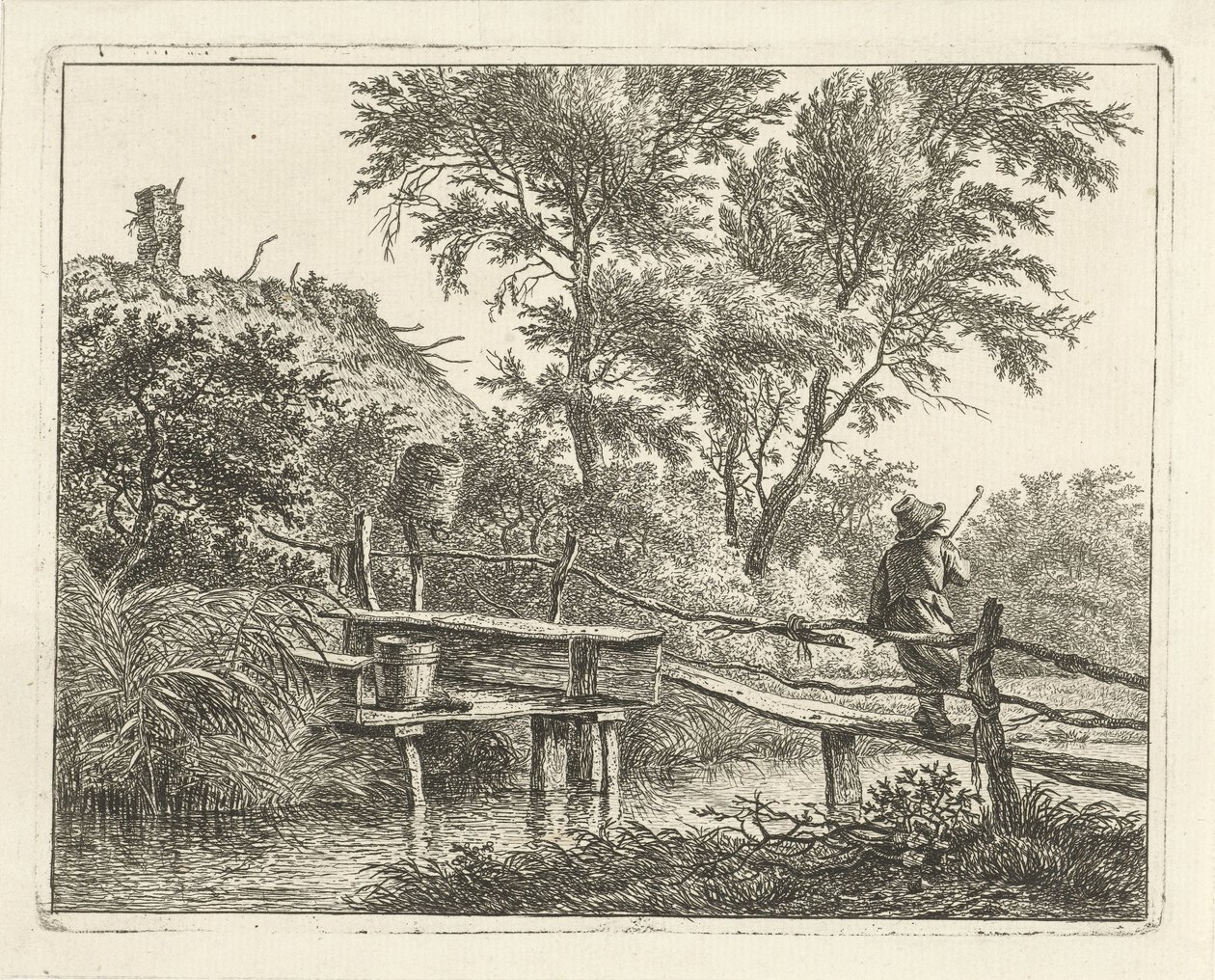 Mann auf Brücke von Hermanus Fock